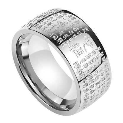 Buddha Stones Fengshui Buddhism Ancient Heart Sutra Lucky Ring