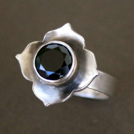 Dark Crystal Flower Ring