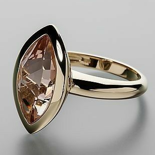 Oval Glass Golden Ring