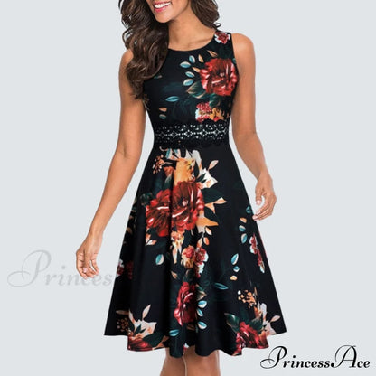 Yellow Black Floral