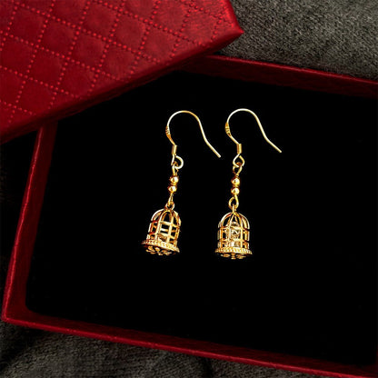 Golden Birdcage Earrings