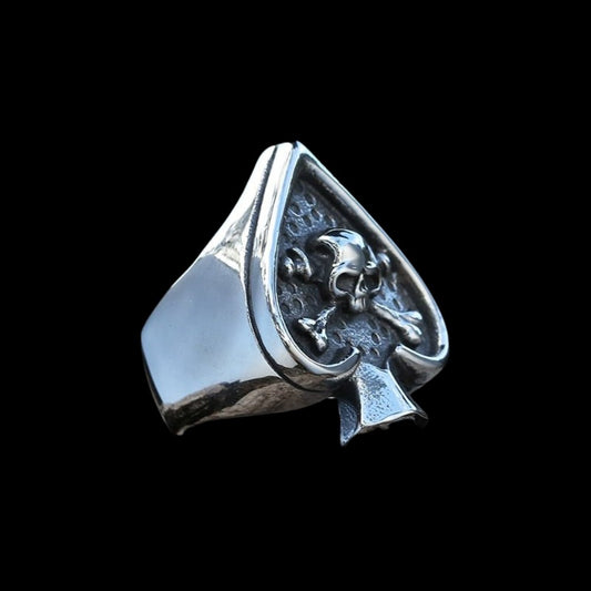 Gothic Spades Skull Ring