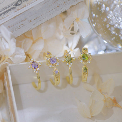Peridot Baroque Ring Set
