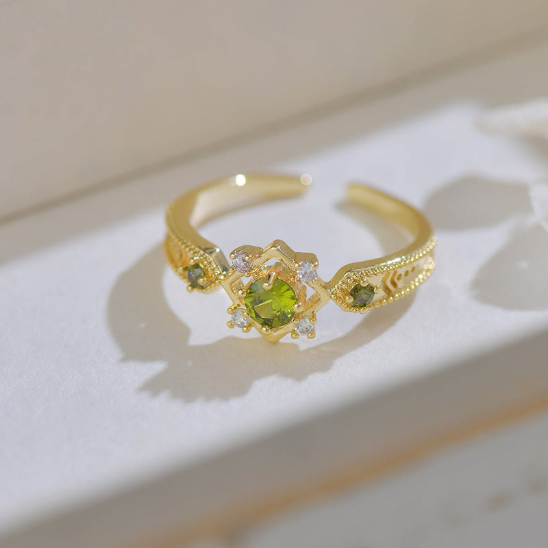 Peridot Baroque Ring Set