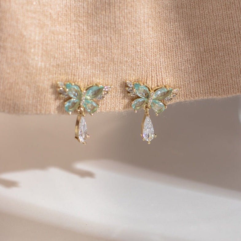 Green Butterfly Earrings