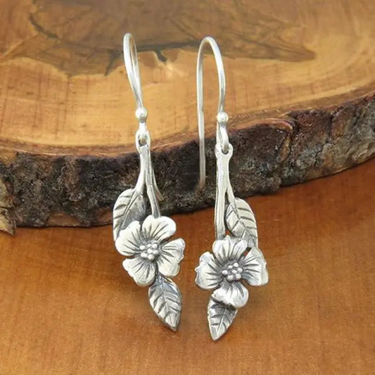 Silver Rose Earrings