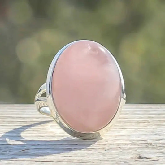 Rose Quartz Ring in Silver