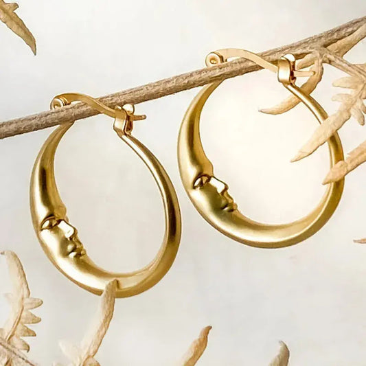Moon Earrings in Gold