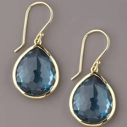 Blue Crystal Drop Earrings