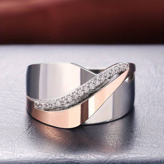 Ring in Rose Gold and Silver With Zirconia
