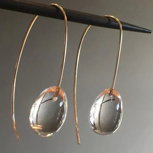 Grey Crystal Drop Earrings