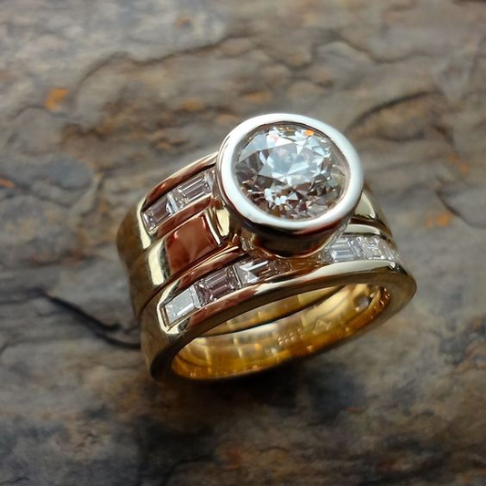 Layer Ring With Glass Crystals
