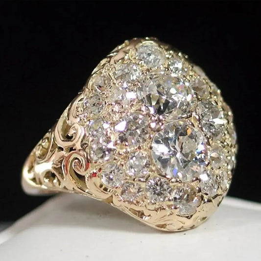 Round Golden Diamond Ring