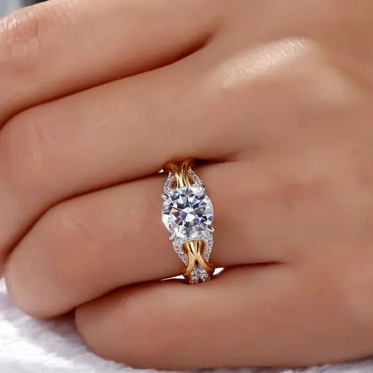 Gold and Silver Crystal Ring