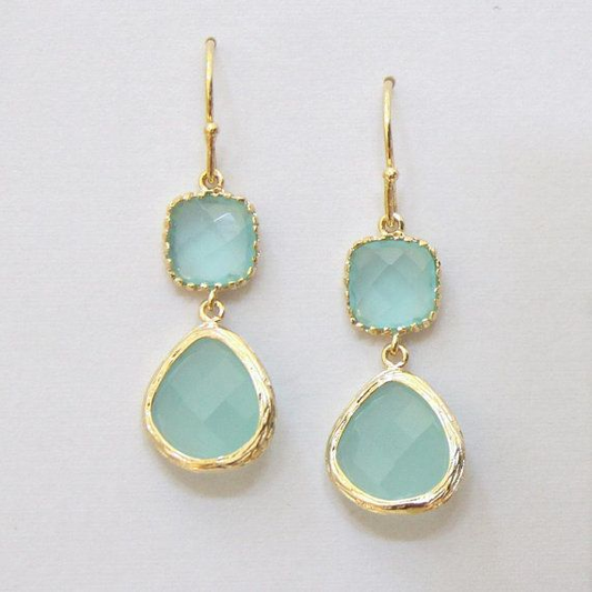 Turquoise Moonstone Earrings