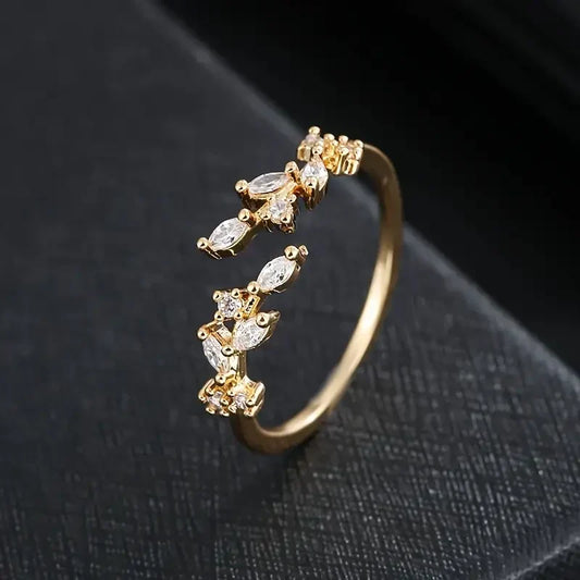 Georgia | Gold Ring With Open Zirconium