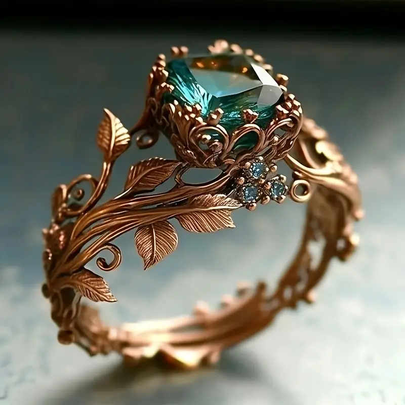 Nature Glow Green Crystal Ring