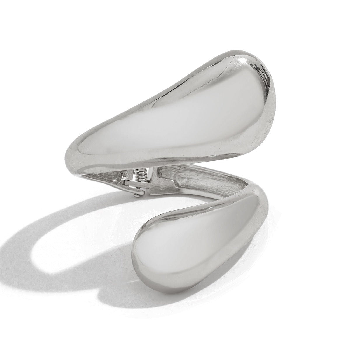 Gray Sculptural Teardrop Cuff