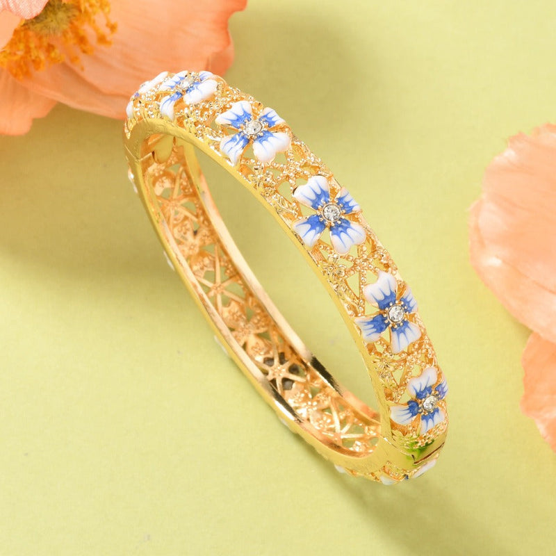 Nyra Inspired Enamel Gold Bangle