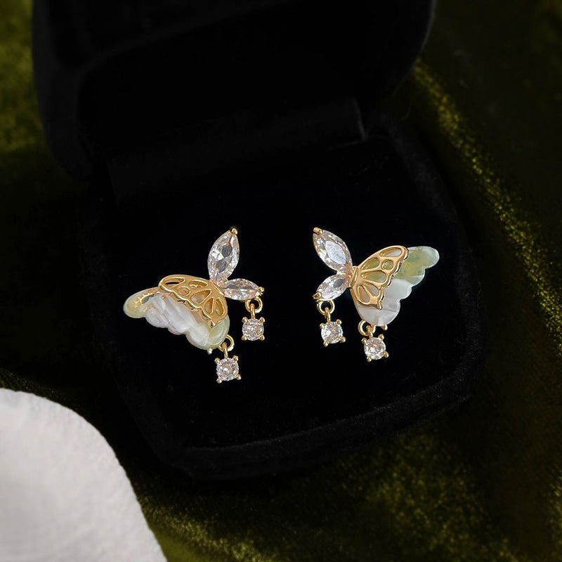 [] Jade Butterfly Earrings