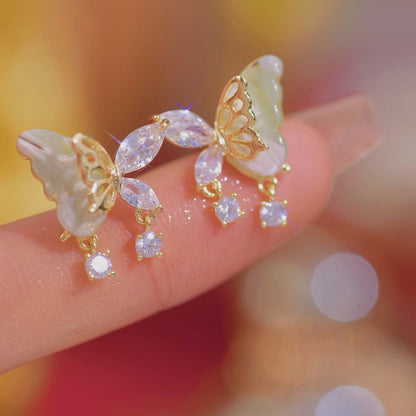 [] Jade Butterfly Earrings
