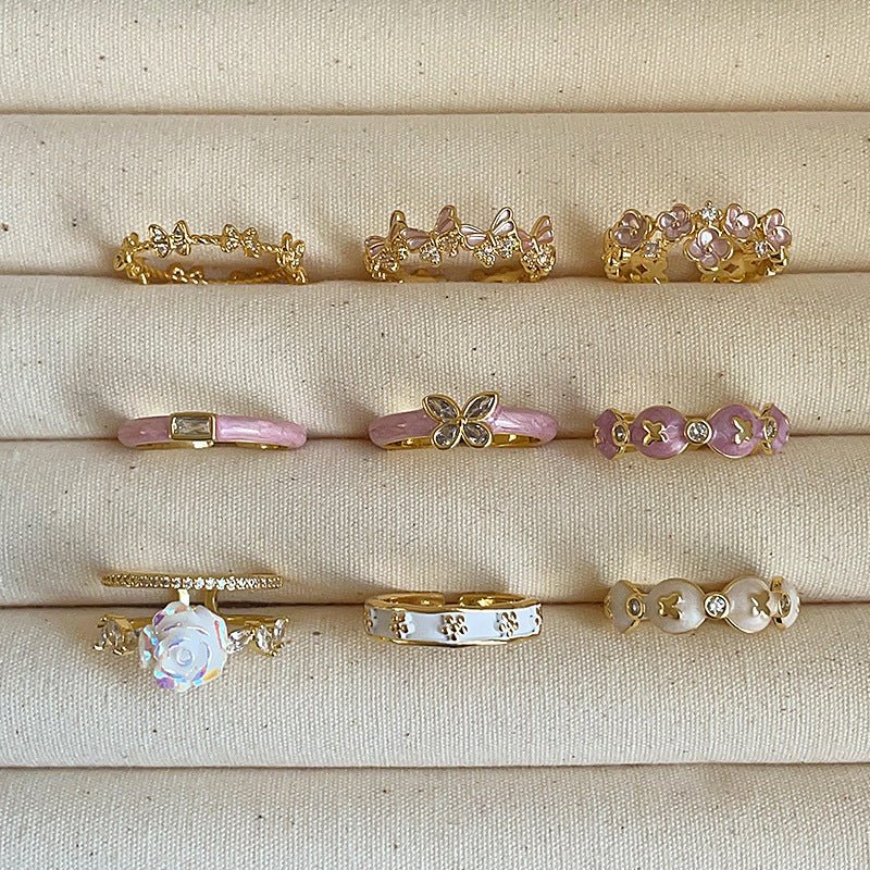 Lavender Butterfly Band Ring