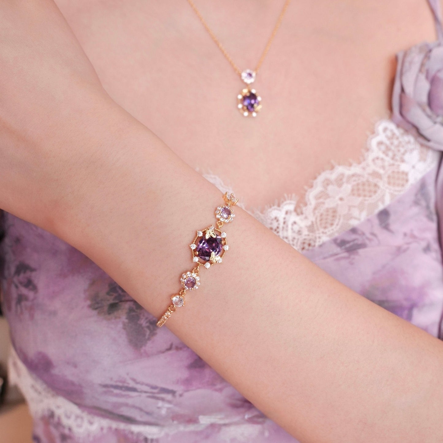 Lilac Butterfly Bracelet