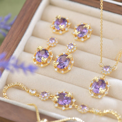 Lilac Butterfly Drop Earrings