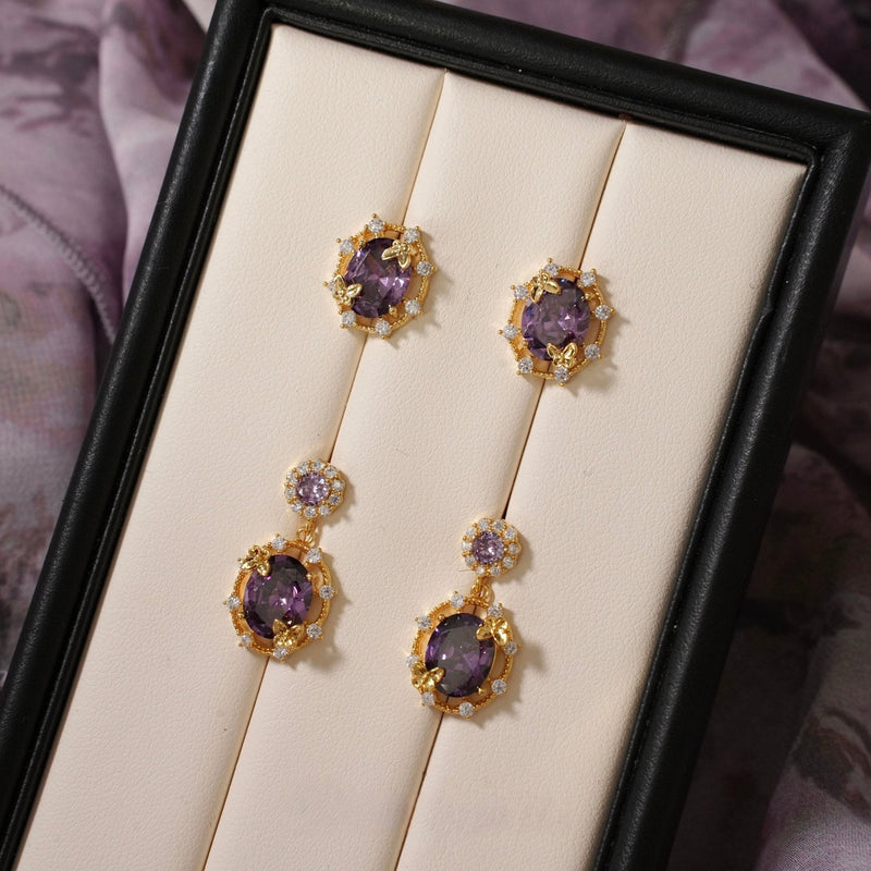 Lilac Butterfly Stud Earrings