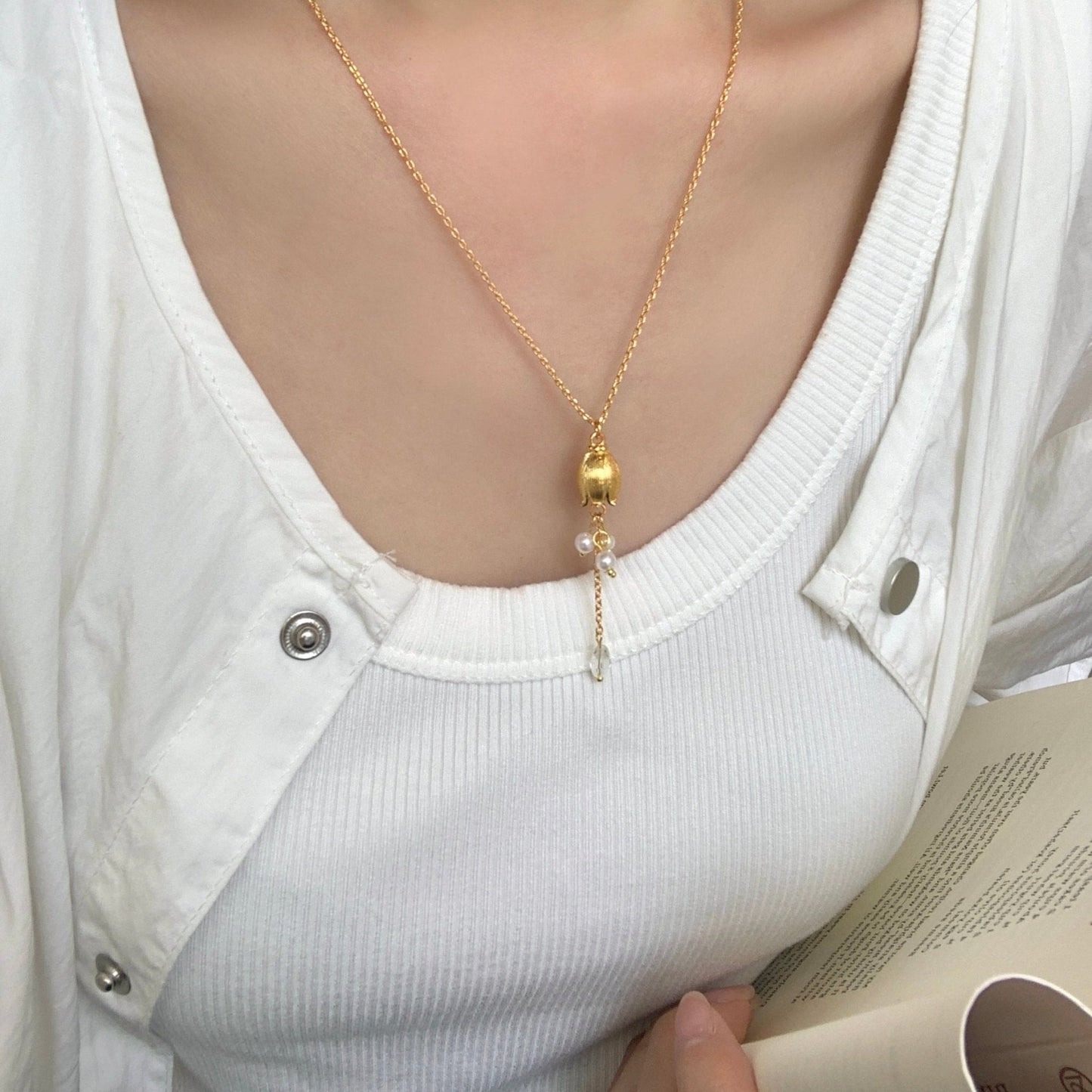 Lily of the Valley Necklace in Gold