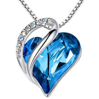 Love Heart Birthstone Healing Energy Necklace Pendant