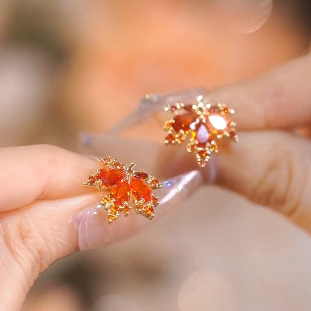 Maple Leaf Stud Earrings