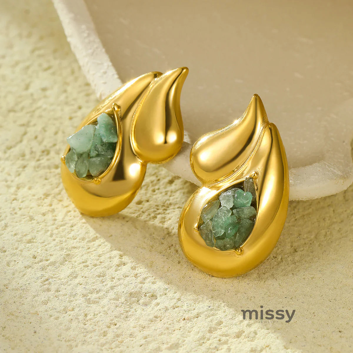 Clarice Natural Stone Dangle Earrings