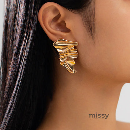 Eila Pleated Statement Earrings
