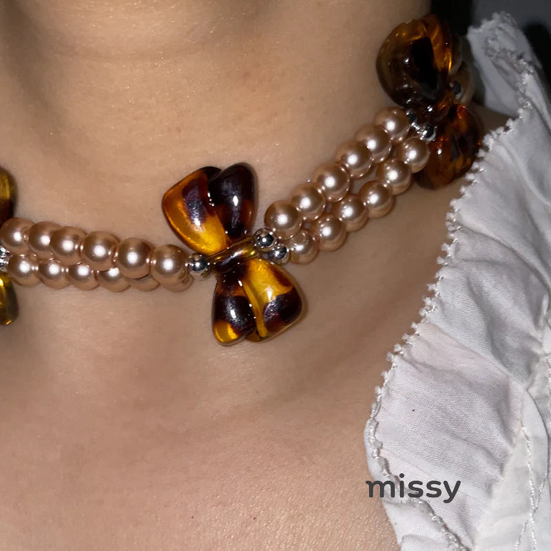 Indya Pearl Charm Choker