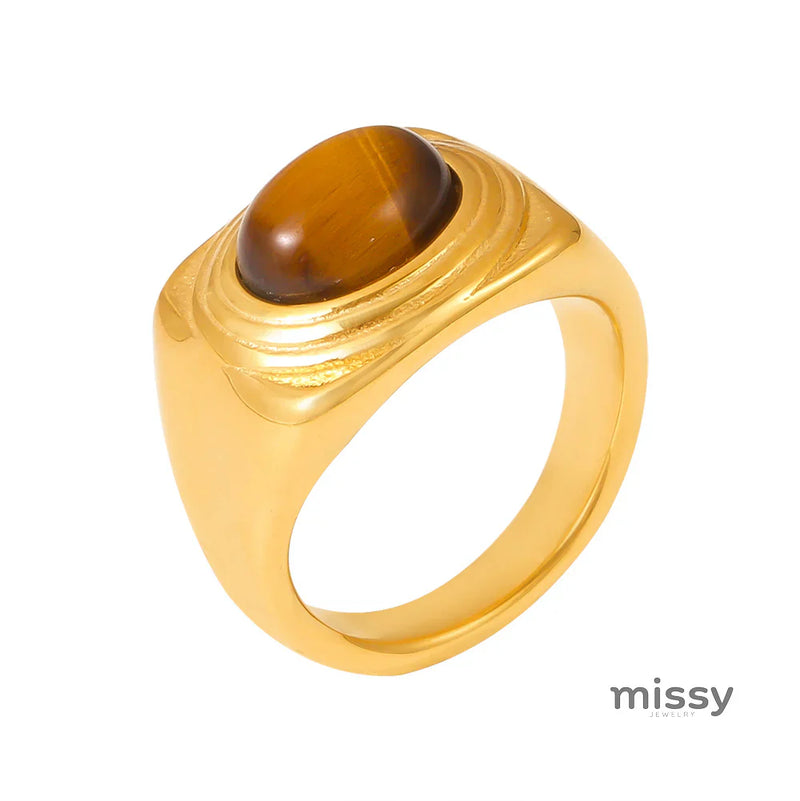 Kaelyn Titanium Tiger Eye Ring