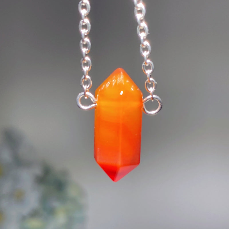 Mixed Crystal Double Terminated Point Necklace 2cm Healing