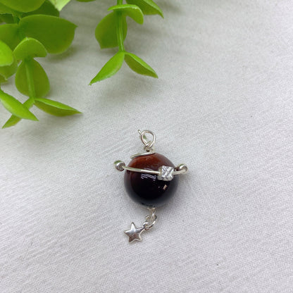 Mixed Crystal Planet Pendant 1.2 Inch Healing Necklace