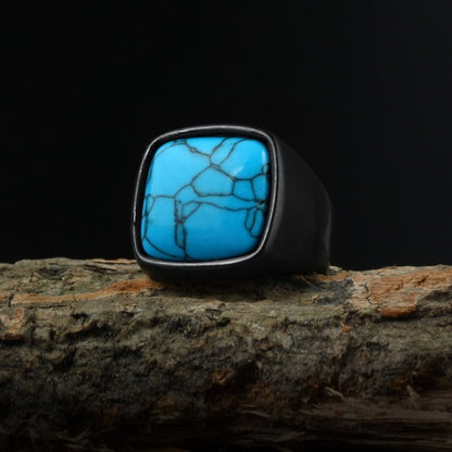 Modern Gemstone Black Ring