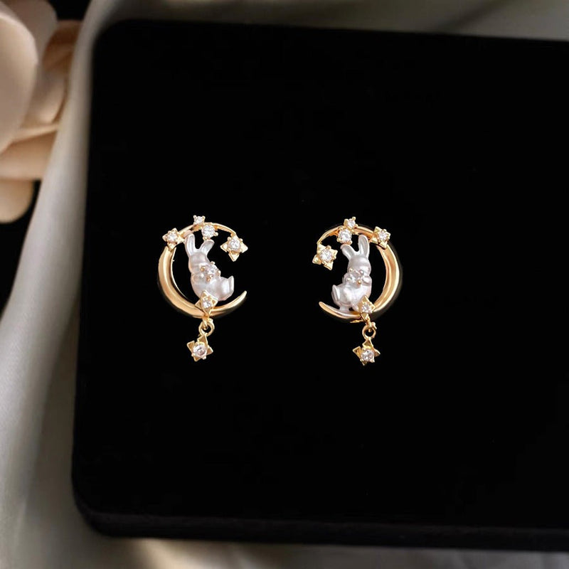 [sample ] Moon Bunny Earrings