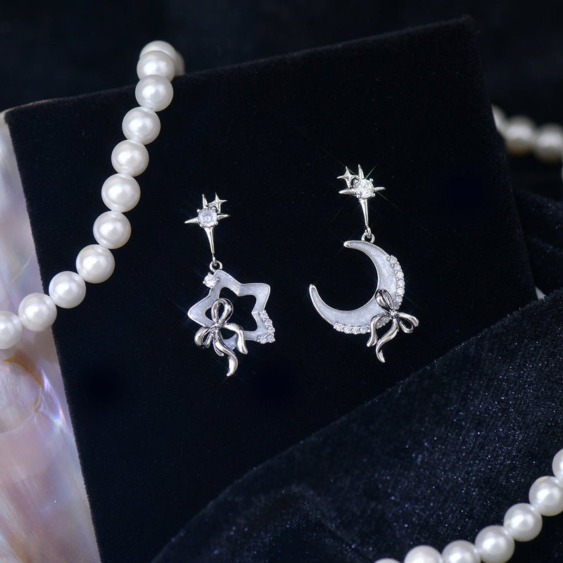 Moon Star Bow Earrings