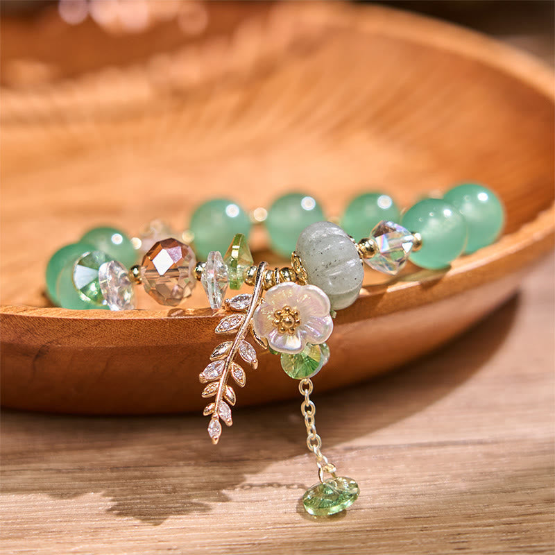 Multi-stone Healing Bracelet With Flower Accents