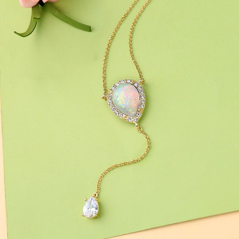 Delicate Opal Crystal Necklace