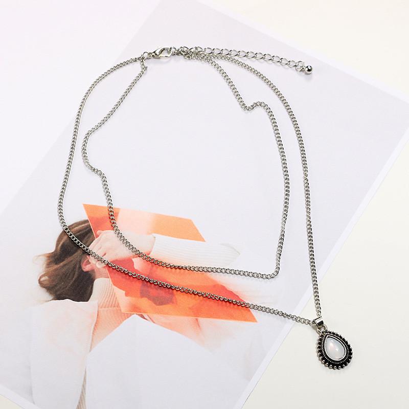Double Layer Water Drop Opal Necklace