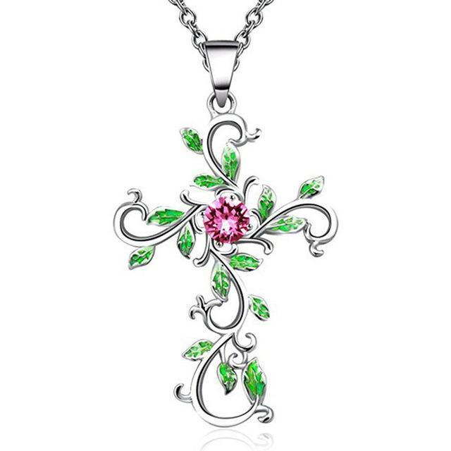 Forest Goddess Cross Necklace