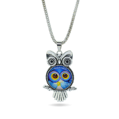 Glass Owl Pendant Necklace