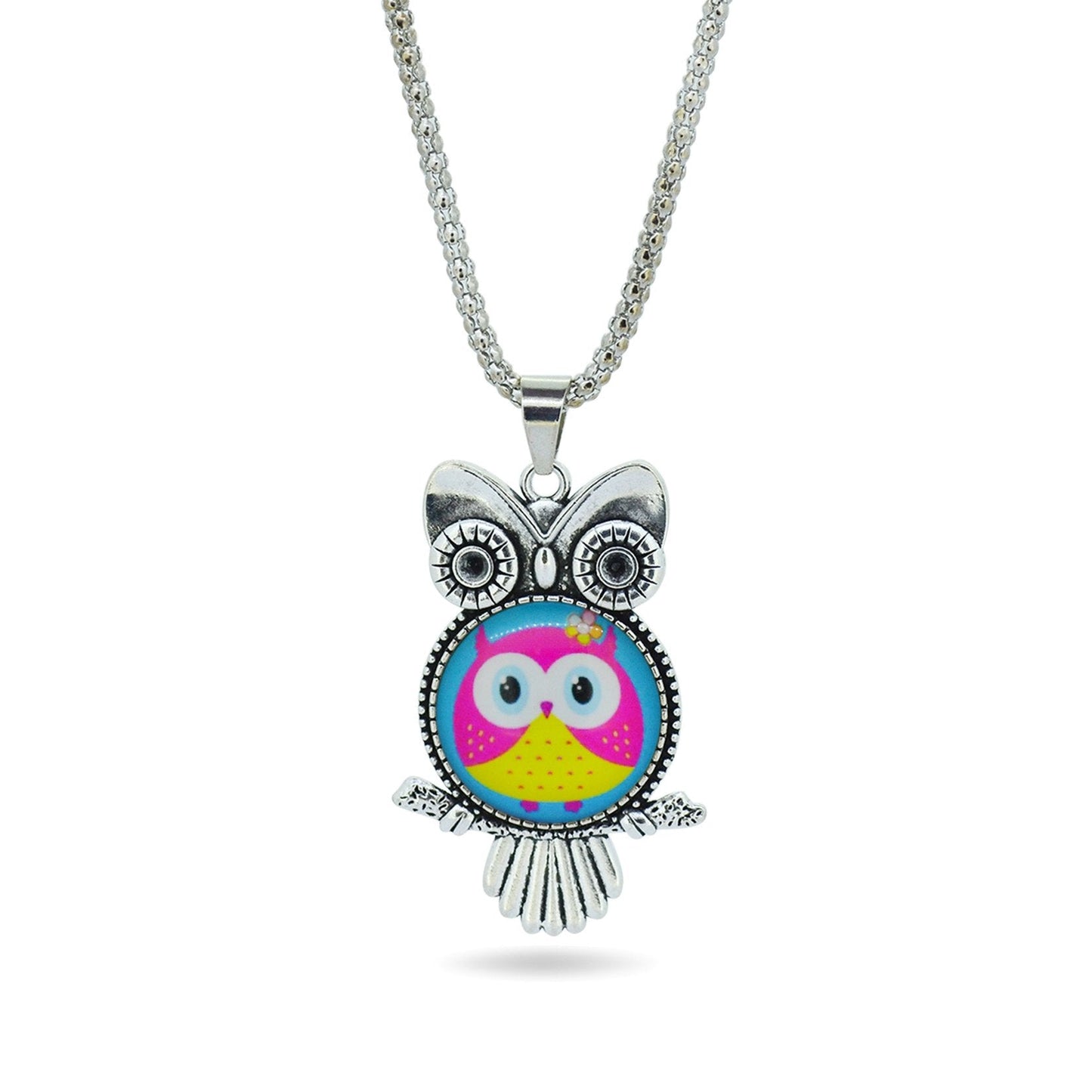 Glass Owl Pendant Necklace