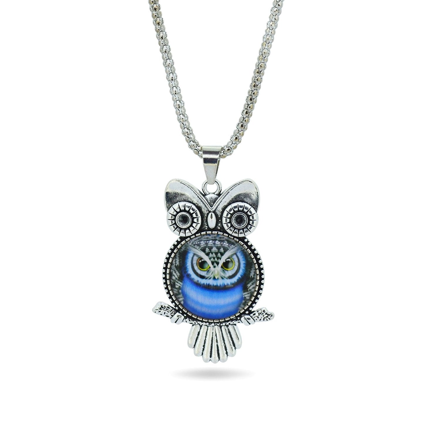 Glass Owl Pendant Necklace
