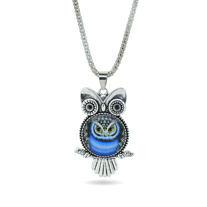 Glass Owl Pendant Necklace