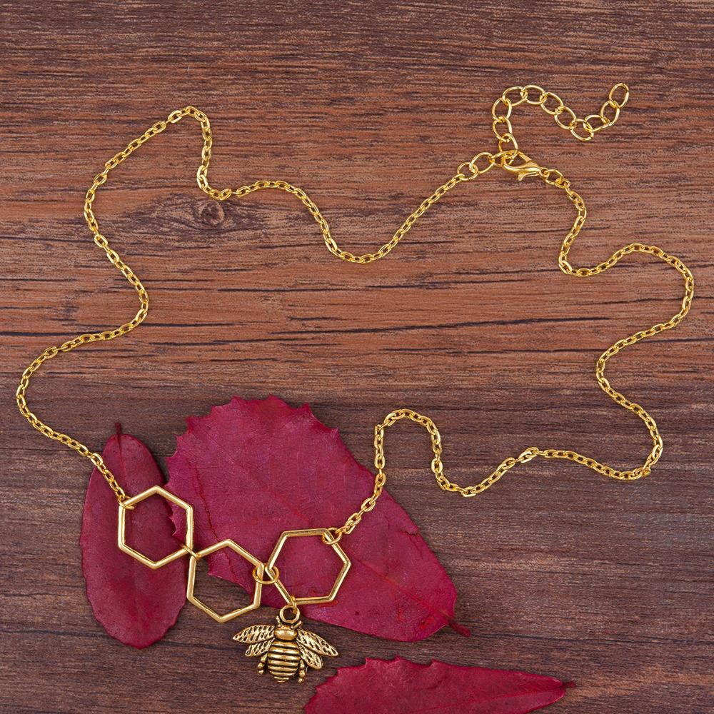 Honeycomb Bee Necklace